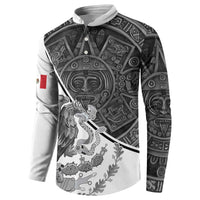 Personalized Mexico Aztec Calendar Button Sweatshirt Flag and Coat of Arms