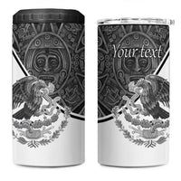 Personalized Mexico Aztec Calendar 4 in 1 Can Cooler Tumbler Flag and Coat of Arms