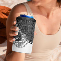 Personalized Mexico Aztec Calendar 4 in 1 Can Cooler Tumbler Flag and Coat of Arms