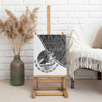 Personalized Mexico Aztec Calendar Canvas Wall Art Flag and Coat of Arms