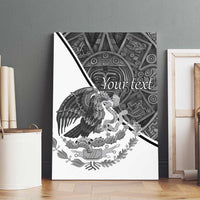 Personalized Mexico Aztec Calendar Canvas Wall Art Flag and Coat of Arms