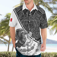 Personalized Mexico Aztec Calendar Hawaiian Shirt Flag and Coat of Arms