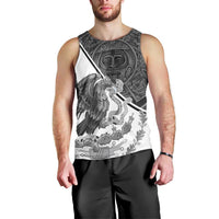 Personalized Mexico Aztec Calendar Men Tank Top Flag and Coat of Arms