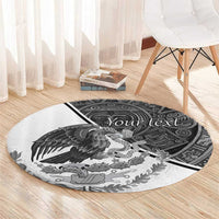 Personalized Mexico Aztec Calendar Round Carpet Flag and Coat of Arms