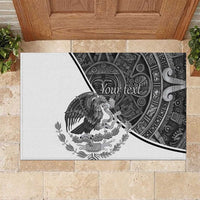 Personalized Mexico Aztec Calendar Rubber Doormat Flag and Coat of Arms