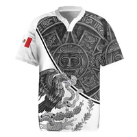 Personalized Mexico Aztec Calendar Rugby Jersey Flag and Coat of Arms