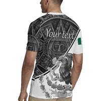 Personalized Mexico Aztec Calendar Rugby Jersey Flag and Coat of Arms