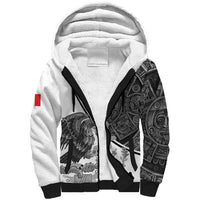 Personalized Mexico Aztec Calendar Sherpa Hoodie Flag and Coat of Arms