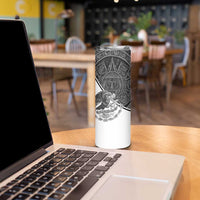 Personalized Mexico Aztec Calendar Skinny Tumbler Flag and Coat of Arms