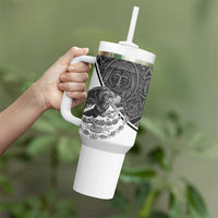 Personalized Mexico Aztec Calendar Tumbler With Handle Flag and Coat of Arms