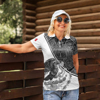 Personalized Mexico Aztec Calendar Women Polo Shirt Flag and Coat of Arms