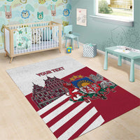 Personalized Riga Town Hall Square Latvia Area Rug Coat of Arms