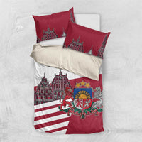 Personalized Riga Town Hall Square Latvia Bedding Set Coat of Arms