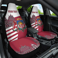 Personalized Riga Town Hall Square Latvia Car Seat Cover Coat of Arms