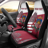 Personalized Riga Town Hall Square Latvia Car Seat Cover Coat of Arms