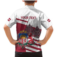 Personalized Riga Town Hall Square Latvia Family Matching Mermaid Dress and Hawaiian Shirt Coat of Arms