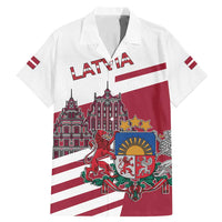 Personalized Riga Town Hall Square Latvia Family Matching Mermaid Dress and Hawaiian Shirt Coat of Arms