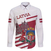 Personalized Riga Town Hall Square Latvia Family Matching Puletasi and Hawaiian Shirt Coat of Arms