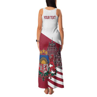 Personalized Riga Town Hall Square Latvia Family Matching Tank Maxi Dress and Hawaiian Shirt Coat of Arms