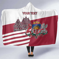 Personalized Riga Town Hall Square Latvia Hooded Blanket Coat of Arms