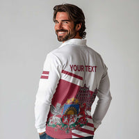 Personalized Riga Town Hall Square Latvia Long Sleeve Polo Shirt Coat of Arms