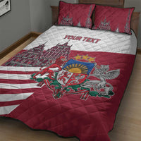 Personalized Riga Town Hall Square Latvia Quilt Bed Set Coat of Arms