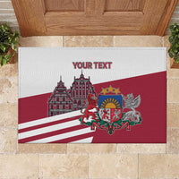 Personalized Riga Town Hall Square Latvia Rubber Doormat Coat of Arms