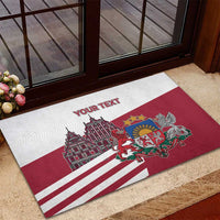 Personalized Riga Town Hall Square Latvia Rubber Doormat Coat of Arms