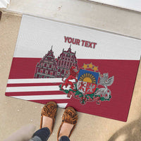 Personalized Riga Town Hall Square Latvia Rubber Doormat Coat of Arms
