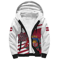 Personalized Riga Town Hall Square Latvia Sherpa Hoodie Coat of Arms