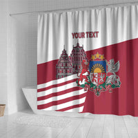 Personalized Riga Town Hall Square Latvia Shower Curtain Coat of Arms