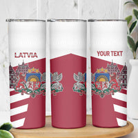 Personalized Riga Town Hall Square Latvia Skinny Tumbler Coat of Arms