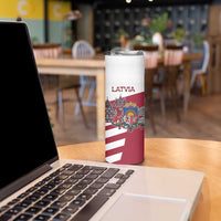 Personalized Riga Town Hall Square Latvia Skinny Tumbler Coat of Arms