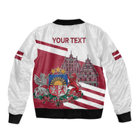 Personalized Riga Town Hall Square Latvia Sleeve Zip Bomber Jacket Coat of Arms