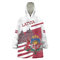 Personalized Riga Town Hall Square Latvia Wearable Blanket Hoodie Coat of Arms