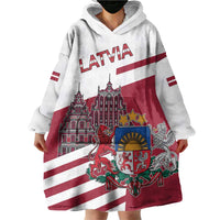 Personalized Riga Town Hall Square Latvia Wearable Blanket Hoodie Coat of Arms