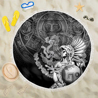 Mexico Aztec Warrior Beach Blanket Huitzilopochtli With Aztec Calendar