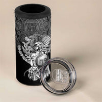 Mexico Aztec Warrior 4 in 1 Can Cooler Tumbler Huitzilopochtli With Aztec Calendar