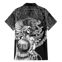 Mexico Aztec Warrior Family Matching Mermaid Dress and Hawaiian Shirt Huitzilopochtli With Aztec Calendar