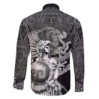 Mexico Aztec Warrior Family Matching Mermaid Dress and Hawaiian Shirt Huitzilopochtli With Aztec Calendar