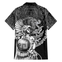 Mexico Aztec Warrior Hawaiian Shirt Huitzilopochtli With Aztec Calendar