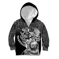 Mexico Aztec Warrior Kid Hoodie Huitzilopochtli With Aztec Calendar