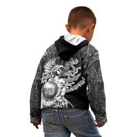 Mexico Aztec Warrior Kid Hoodie Huitzilopochtli With Aztec Calendar