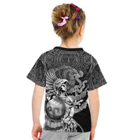 Mexico Aztec Warrior Kid T Shirt Huitzilopochtli With Aztec Calendar