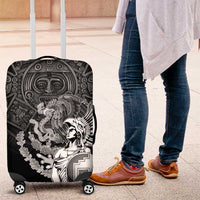 Mexico Aztec Warrior Luggage Cover Huitzilopochtli With Aztec Calendar