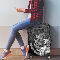 Mexico Aztec Warrior Luggage Cover Huitzilopochtli With Aztec Calendar