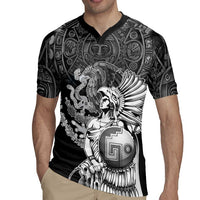 Mexico Aztec Warrior Rugby Jersey Huitzilopochtli With Aztec Calendar