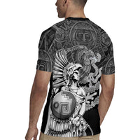 Mexico Aztec Warrior Rugby Jersey Huitzilopochtli With Aztec Calendar