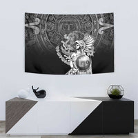 Mexico Aztec Warrior Tapestry Huitzilopochtli With Aztec Calendar