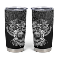 Mexico Aztec Warrior Tumbler Cup Huitzilopochtli With Aztec Calendar